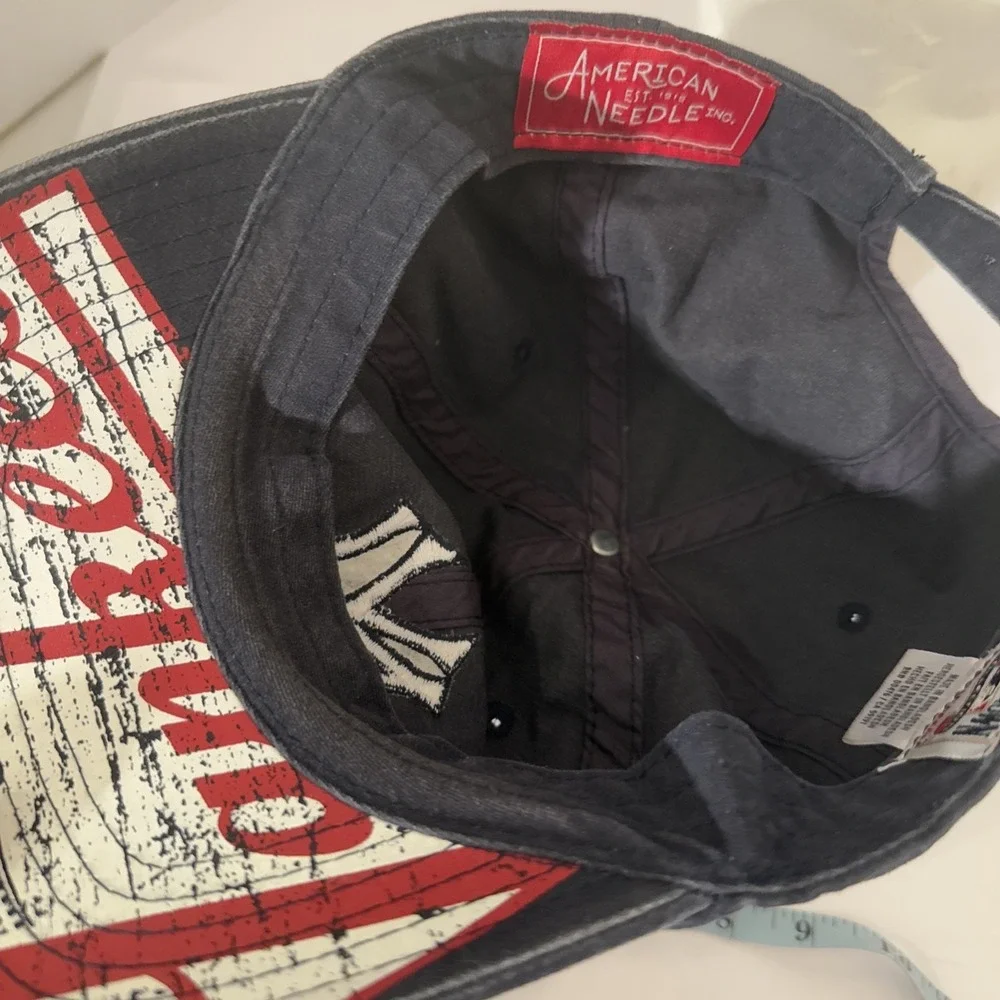 American Needle Coop New York Yankees Navy/Gray Washed-Fade Strapback Hat Cap VG
